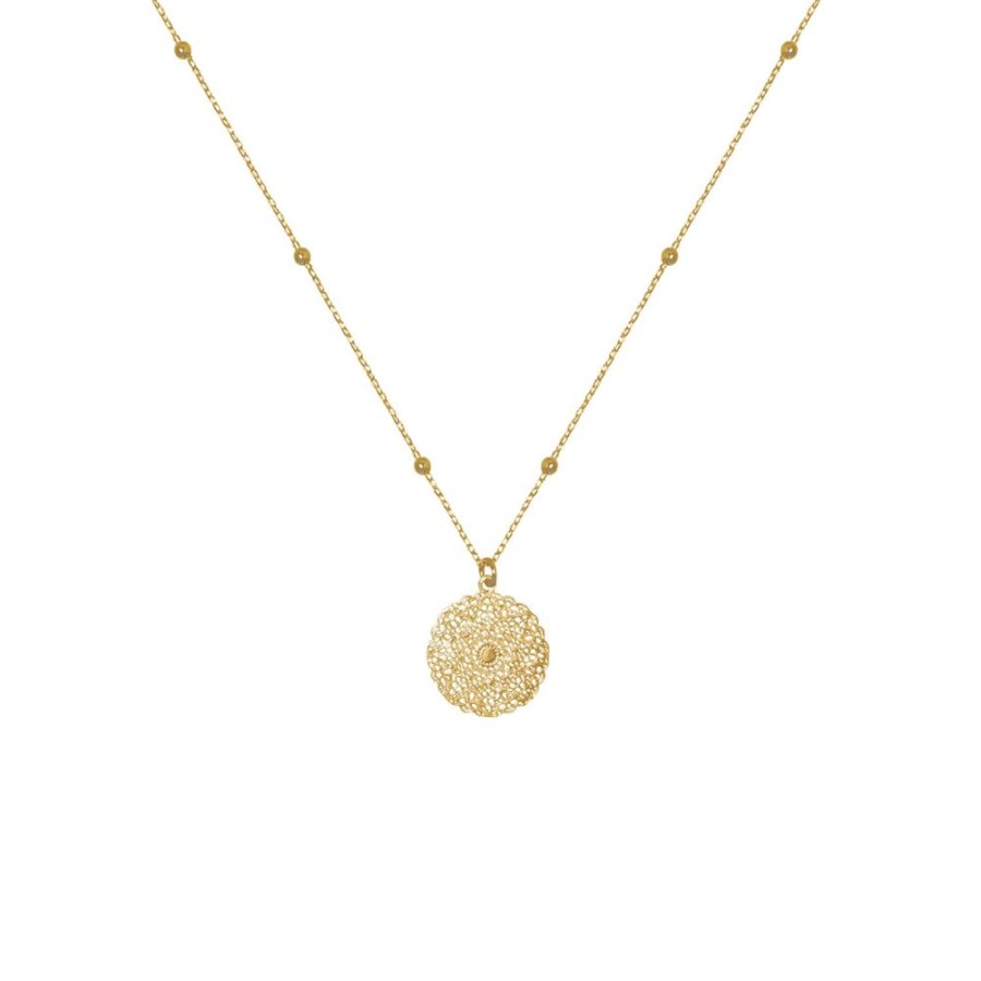 Collares noa joyas | Collar Mandala Izzo Bano De Oro