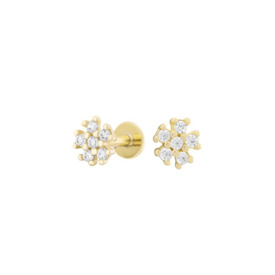 Aros noa joyas | Aros Inna White Bano De Oro