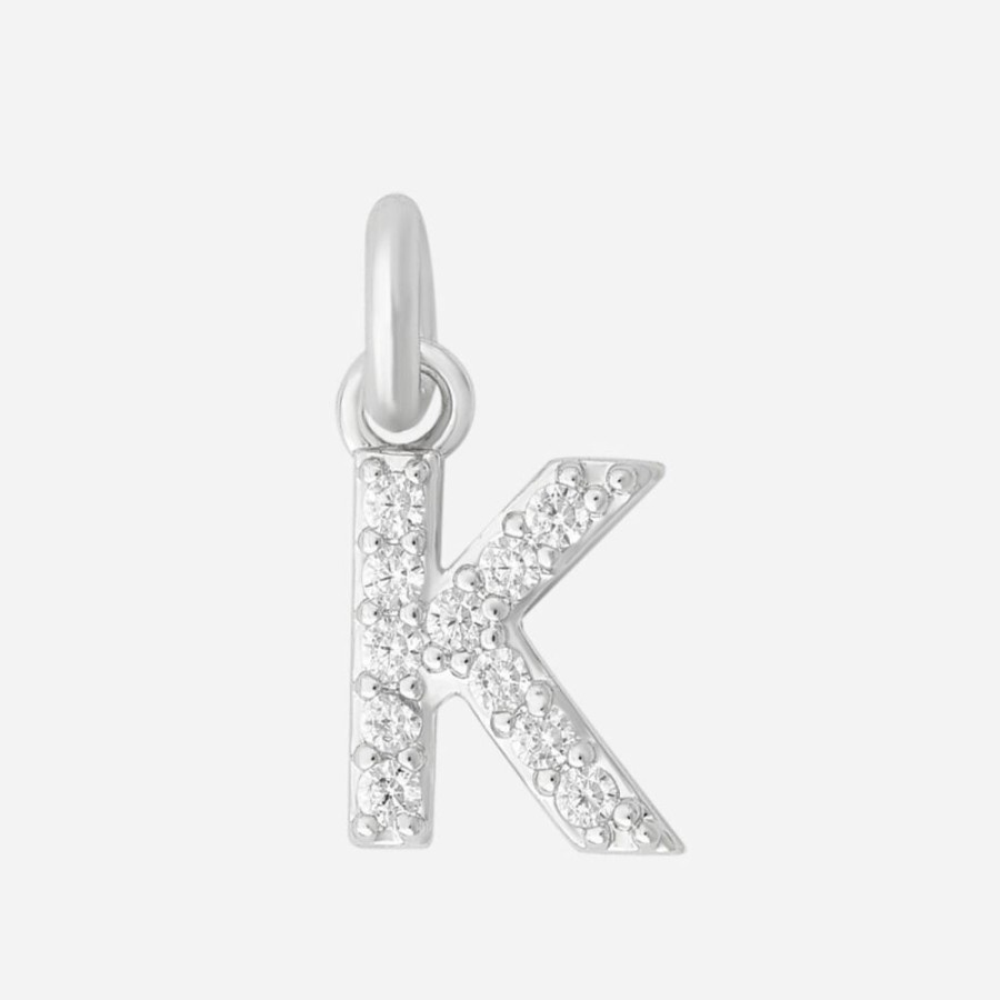 Collares noa joyas | Charm Letra K Plata