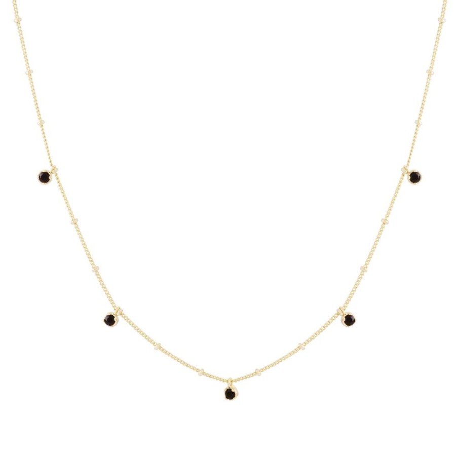 Collares noa joyas | Collar Orian Black Bano De Oro