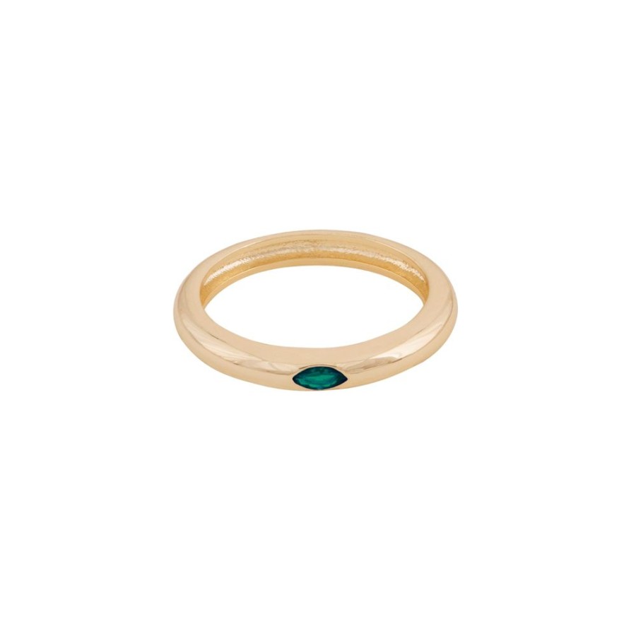 Anillos noa joyas | Anillo Louis Green Bano De Oro