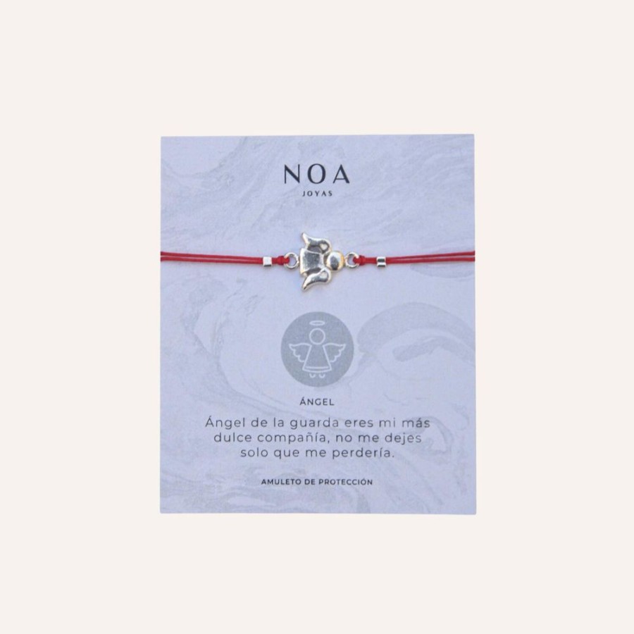 Pulseras noa joyas | Pulsera Hilo Rojo Angel Plata