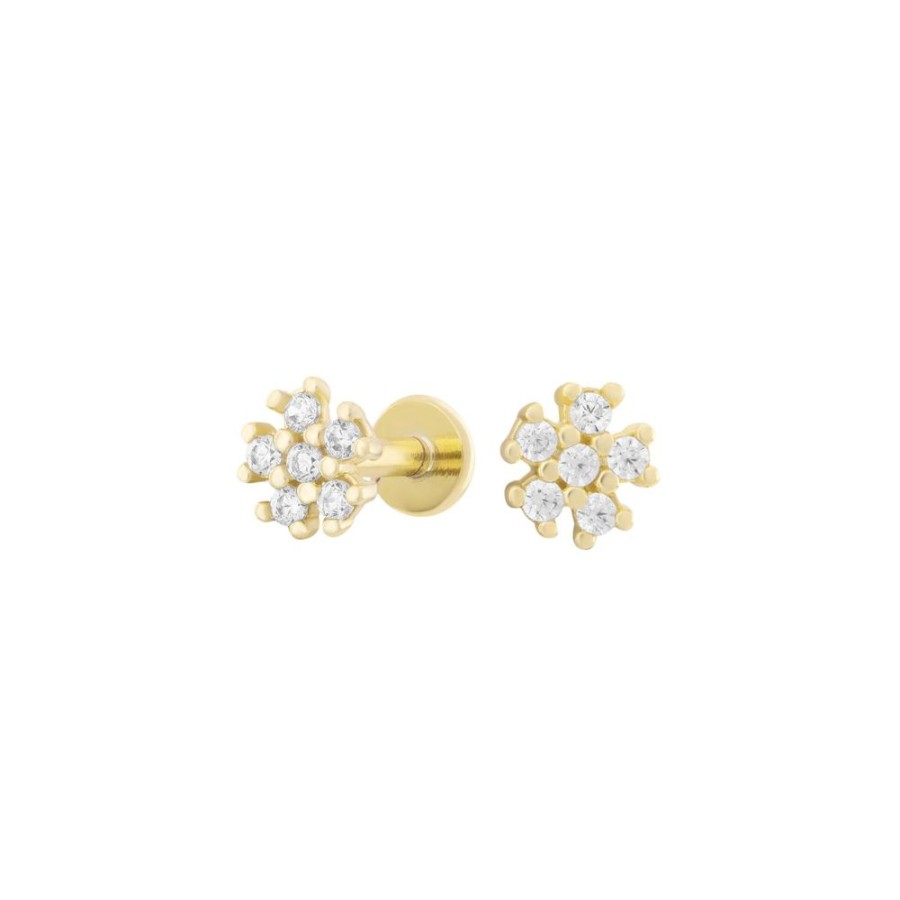 Aros noa joyas | Aros Inna White Bano De Oro