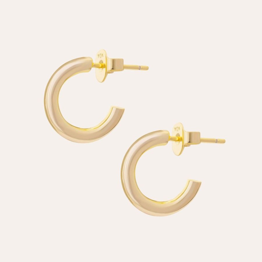 Aros noa joyas | Argollas Kendall Bano De Oro 25 Mm.