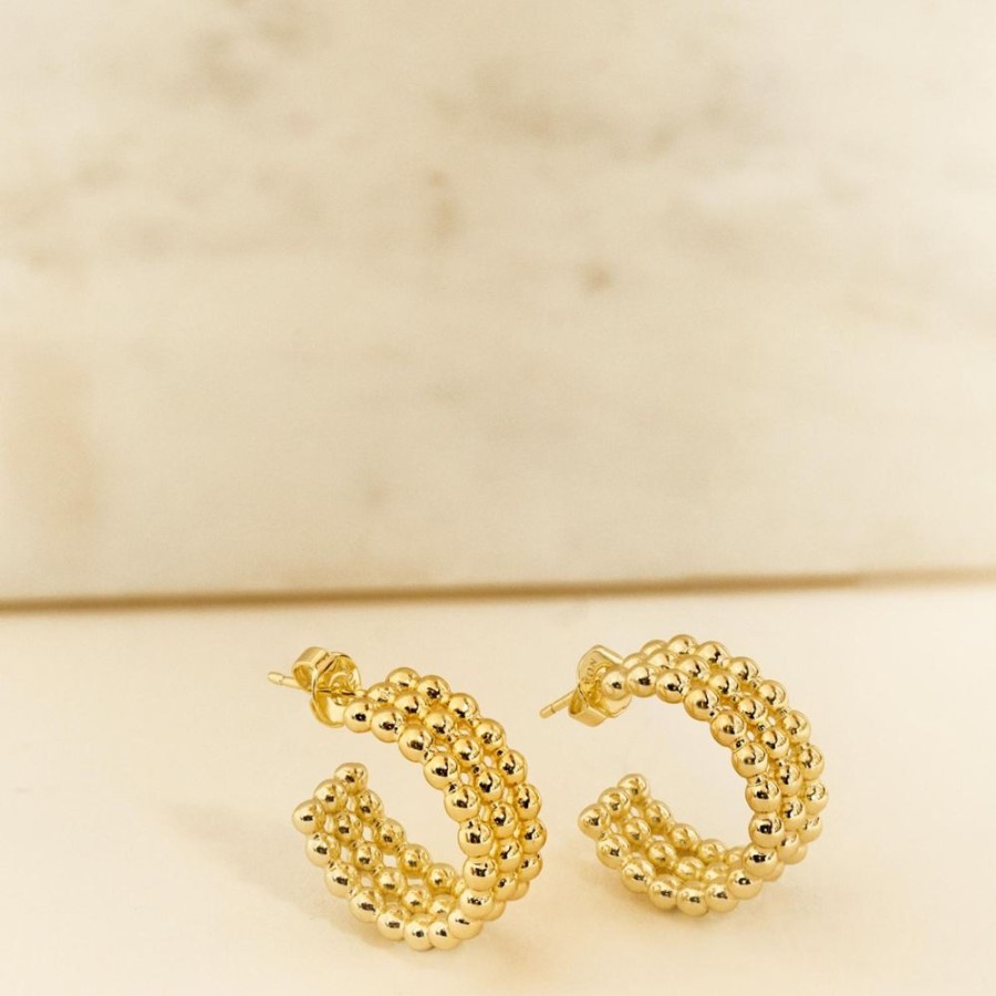 Aros noa joyas | Argollas Dot Bano De Oro