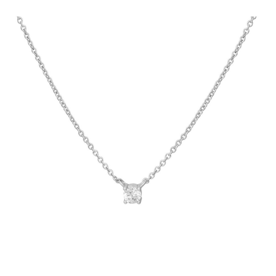 Collares noa joyas | Collar White Solitary Plata