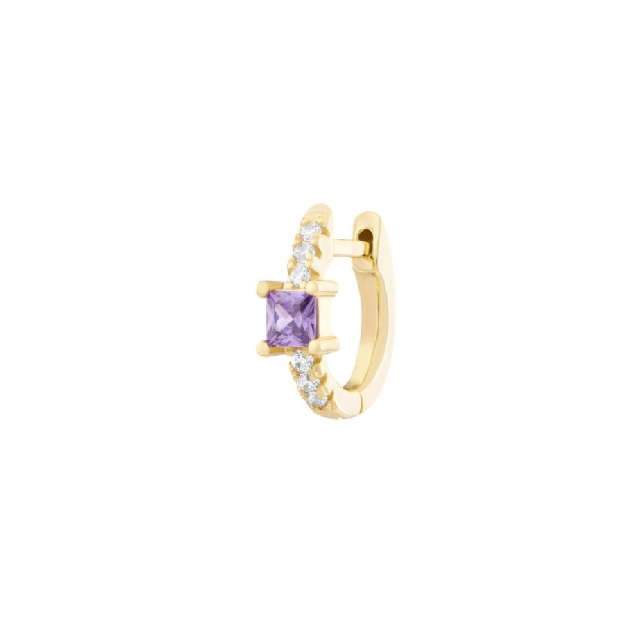 Aros noa joyas | Piercing Violet Shine Cube Bano De Oro