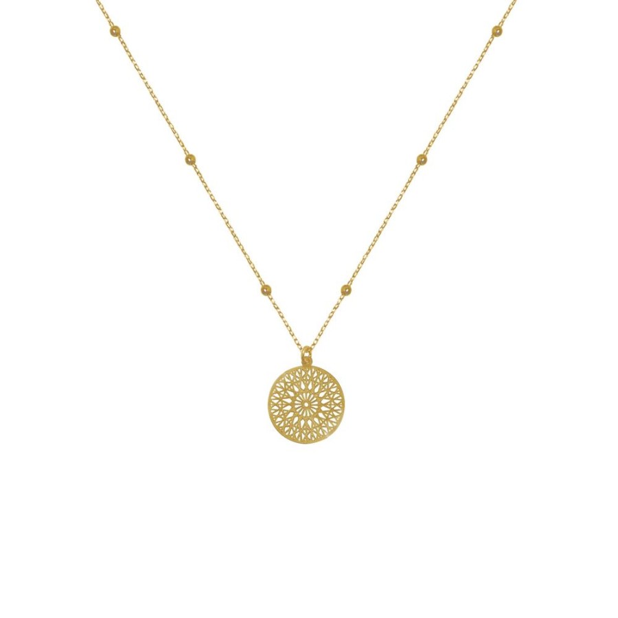 Collares noa joyas | Collar Mandala Ross Bano De Oro