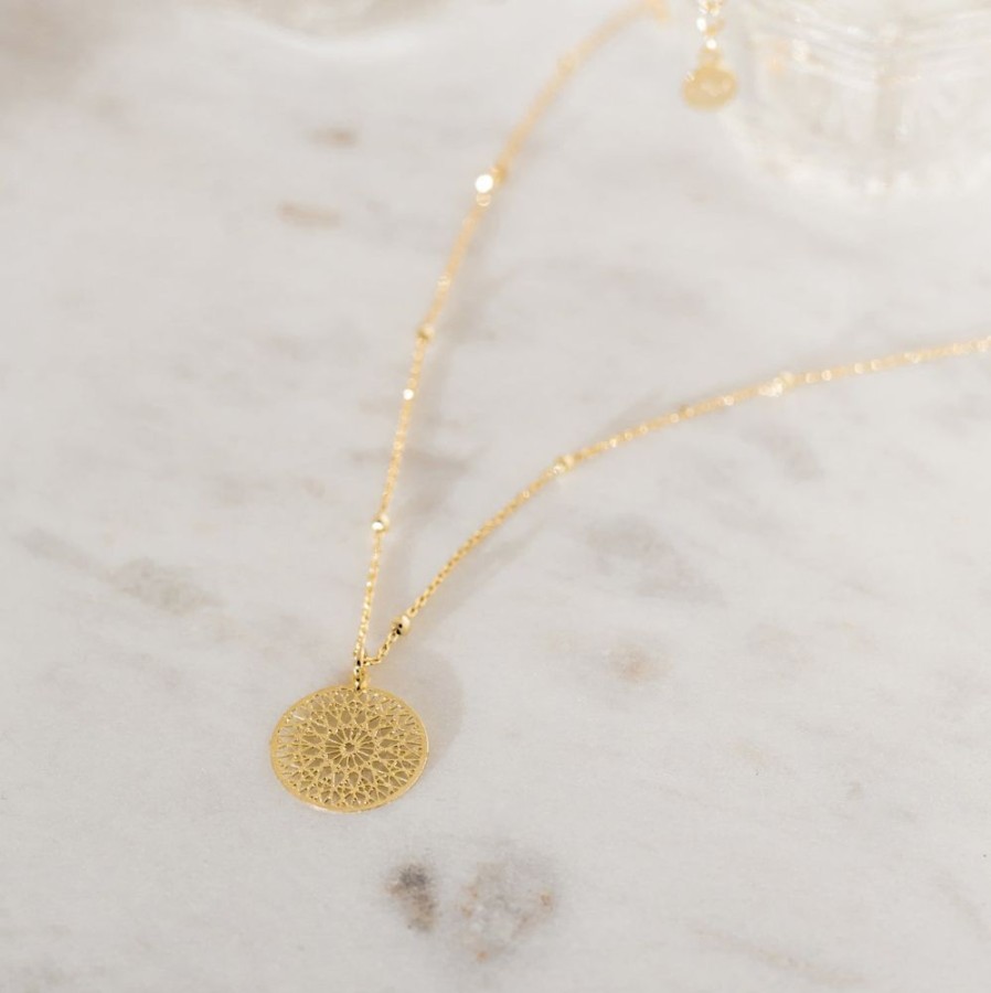 Collares noa joyas | Collar Mandala Ross Bano De Oro