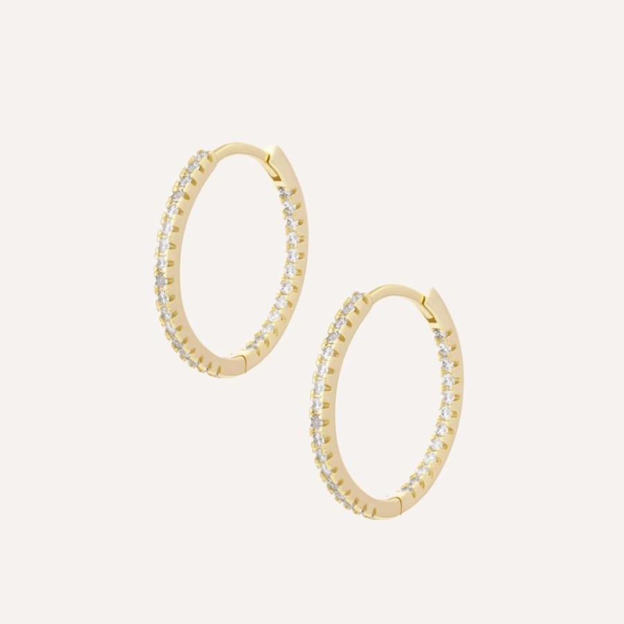 Aros noa joyas | Argollas Swift Bano De Oro 20 Mm