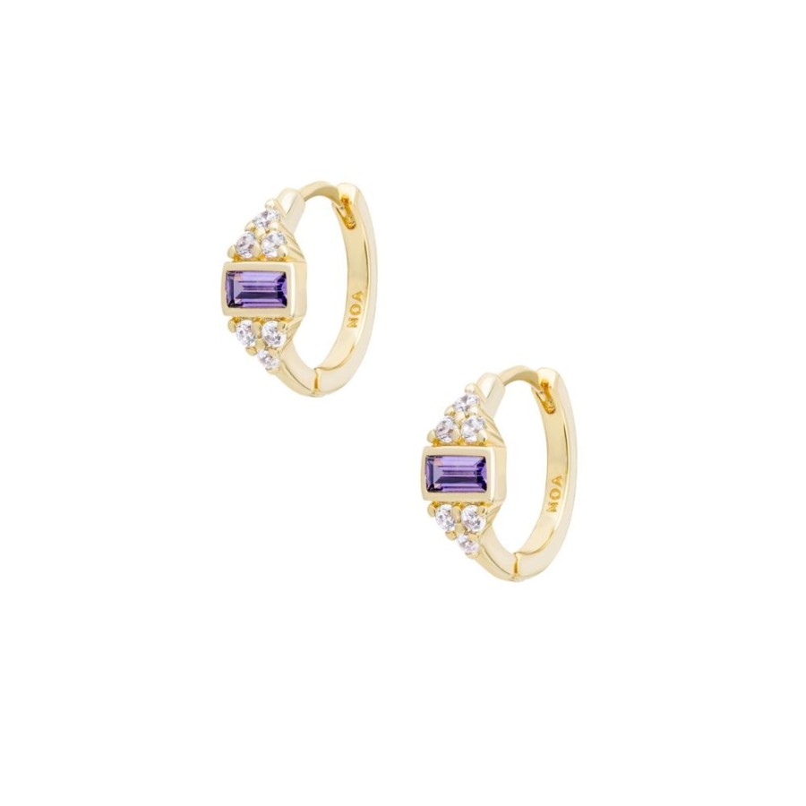 Aros noa joyas | Argollas Emi Violet Bano De Oro