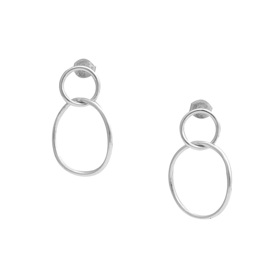 Aros noa joyas | Aros Double Circle Plata