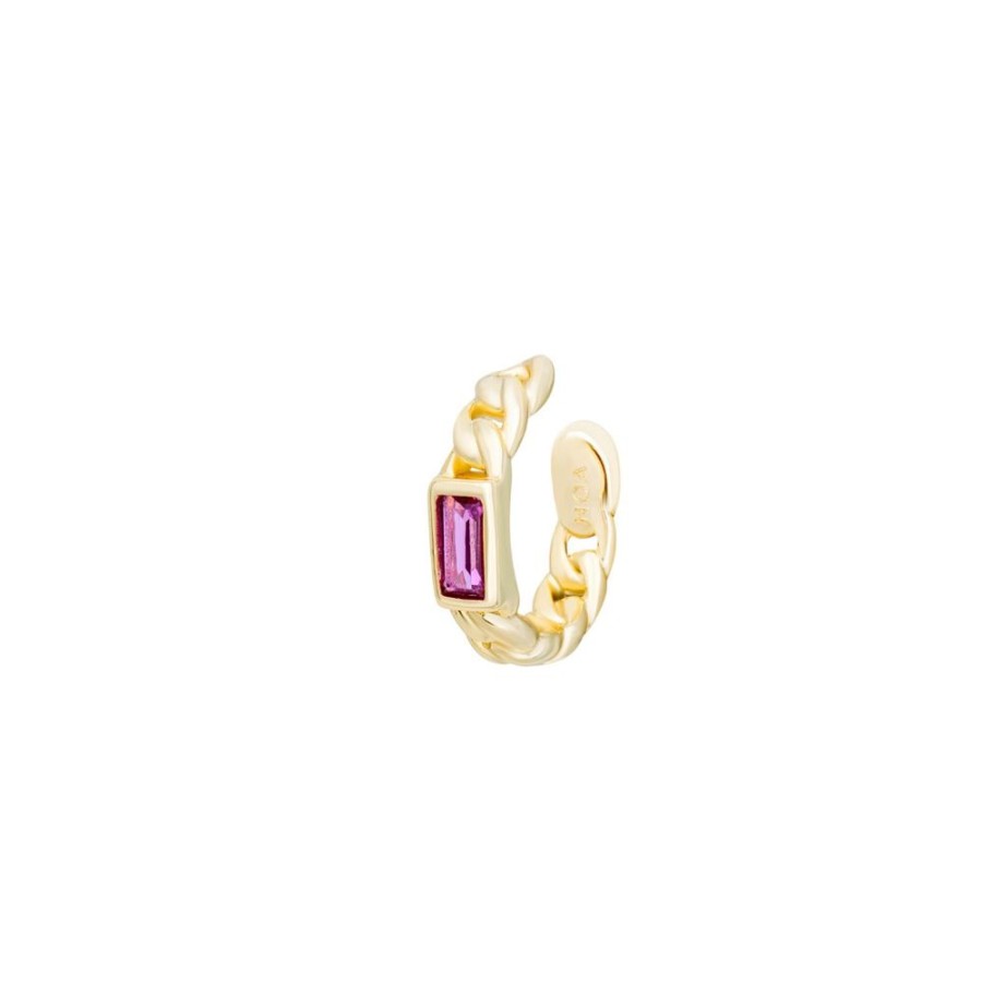 Aros noa joyas | Ear Cuff Maxi Edy Pink Bano De Oro