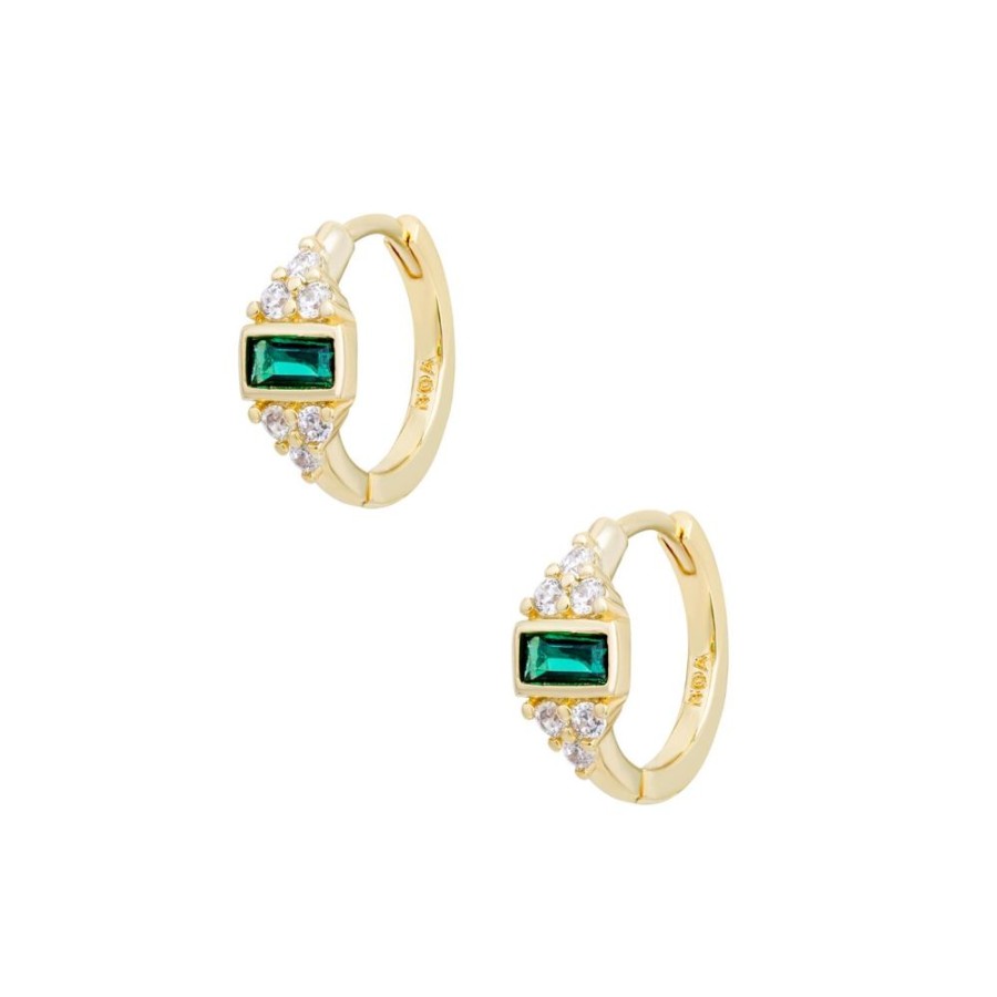 Aros noa joyas | Argollas Emi Green Bano De Oro