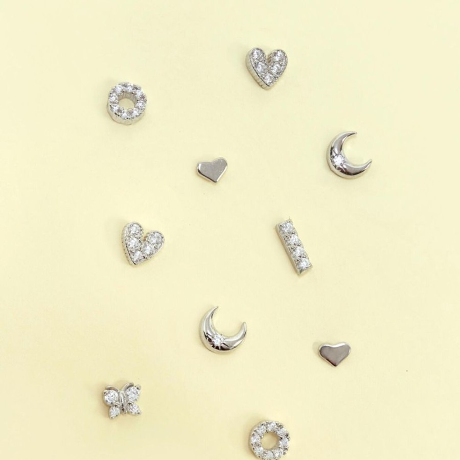 Aros noa joyas | Piercing Heart Shiny Plata