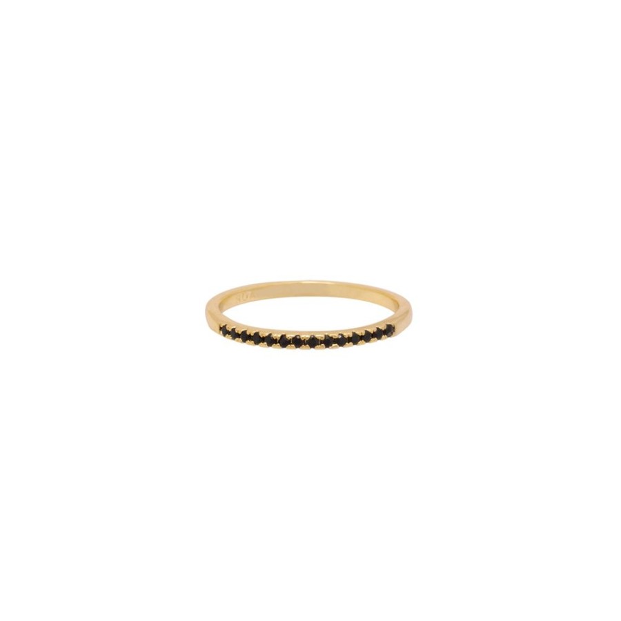 Anillos noa joyas | Anillo Black Dark Bano De Oro