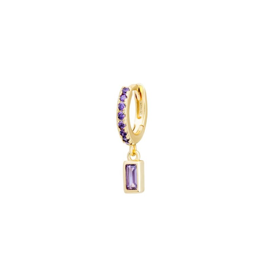 Aros noa joyas | Piercing Steel Violet Bano De Oro