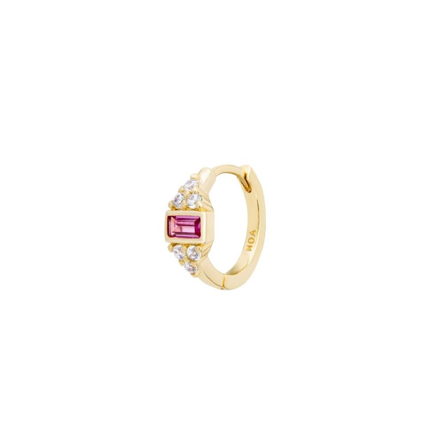 Aros noa joyas | Piercing Emi Pink Bano De Oro