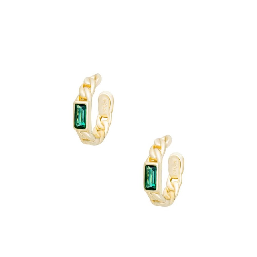 Aros noa joyas | Ear Cuffs Maxi Edy Green Bano De Oro