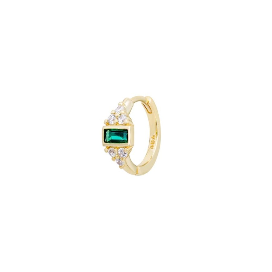 Aros noa joyas | Piercing Emi Green Bano De Oro