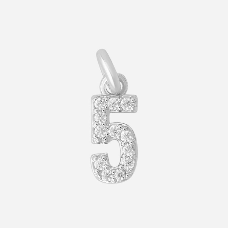 Collares noa joyas | Charm Numero 5 Plata