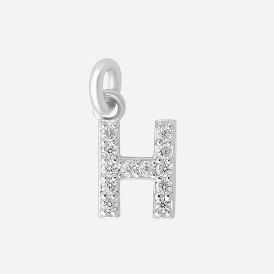 Collares noa joyas | Charm Letra H Plata