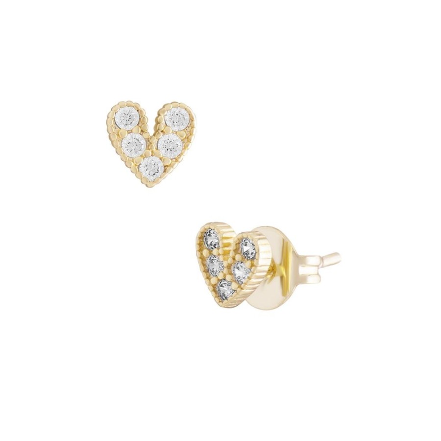 Aros noa joyas | Aros Heart Shiny Bano De Oro